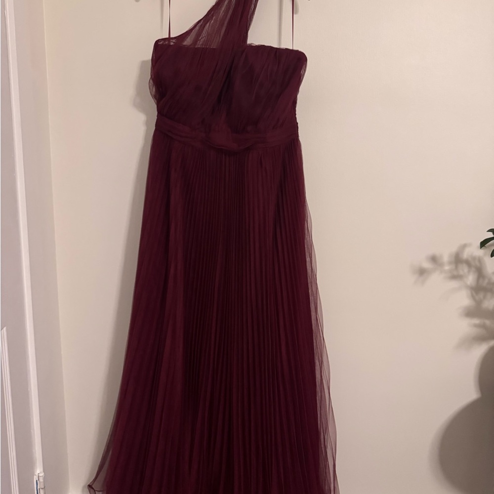 ASOS One-Shoulder Burgundy Dress